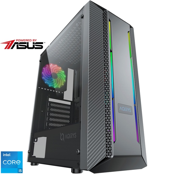 Настолен компютър Gaming Serious, Powered by ASUS с процесор Intel® Core™ i5-12400F до 4,4 GHz, 16GB DDR4, 1TB SSD M.2, ASUS Dual GeForce® RTX™ 4060 OC 8GB GDDR6, No OS, Black