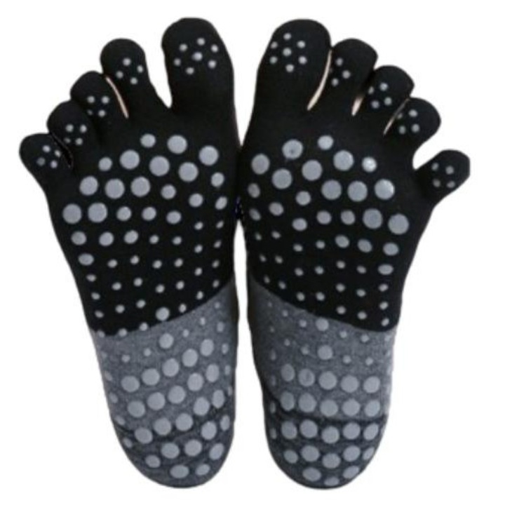 Sosete dama, Bumbac, Negru/Gri, 36-40EU
