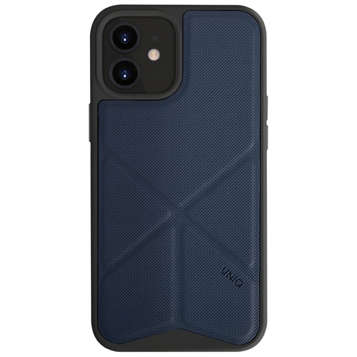 Husa protectie compatibila cu Apple iPhone 12 Mini, UNIQ, TPU, Transforma Rigor, Negru-Albastru