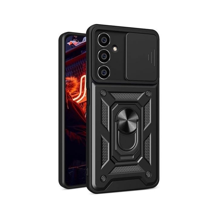 Husa Spate Tech Protect Camshield Compatibila Cu Samsung Galaxy S23 FE - Black