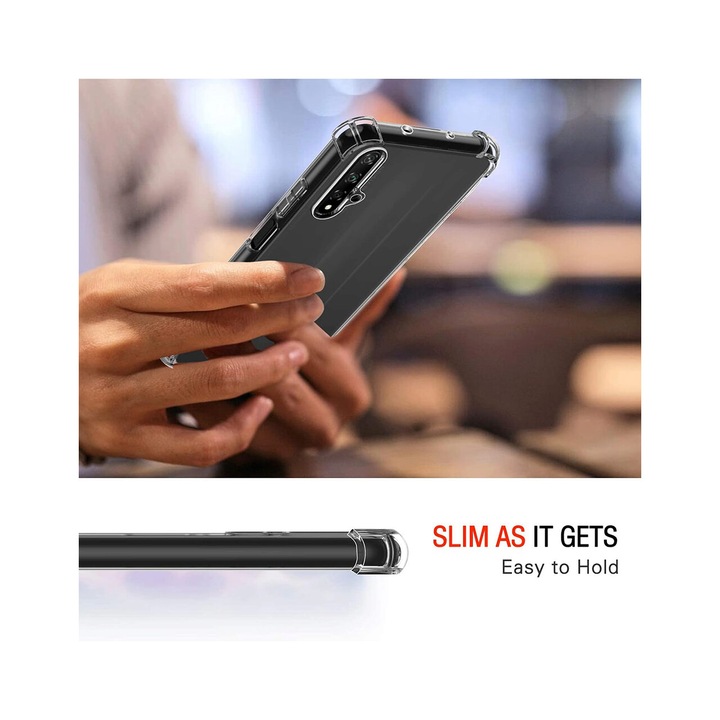 Techsuit - Shockproof Clear Silicone - Huawei Nova 5T / Honor 20 - Clear