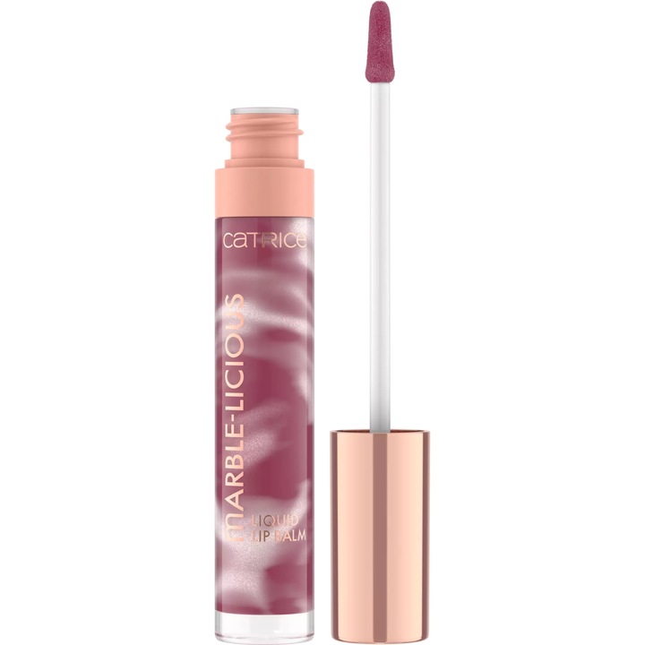 Balsam de buze cu extract de cocos, Catrice Marble Licious liquid lip balm, 050 strawless flawless, 4 ml