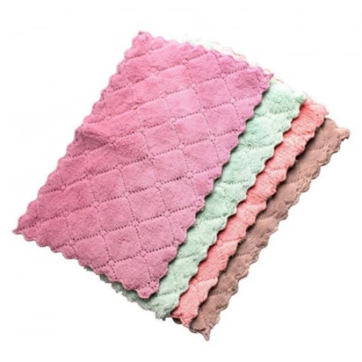 Set 4 lavete microfibra universale, multifunctionare, multicolor, 26X 16cm - Enz Shop