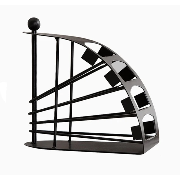 Szervező tartó távirányítókhoz vagy telefonokhoz, Zola®, 4 távirányítóhoz, fém, 20,5x10x21 cm, fekete