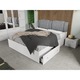 Set dormitor complet, Alb cu comoda, Acapulco, C12, Pat 2 sertare, Dulap si Noptiere