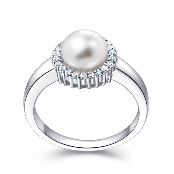 Inel Argint 925 Perla Cultura, CZ SHINSAKI, PS061879R-1-52, Marime 52