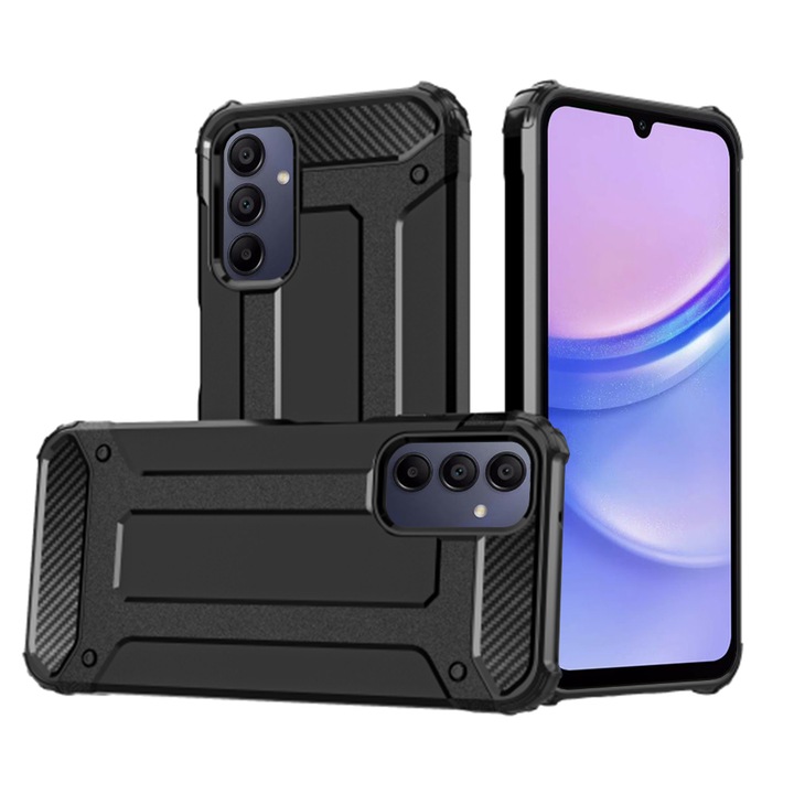 Samsung Galaxy A15 4G / A15 5G tok, Techsuit Hybrid Armor, fekete