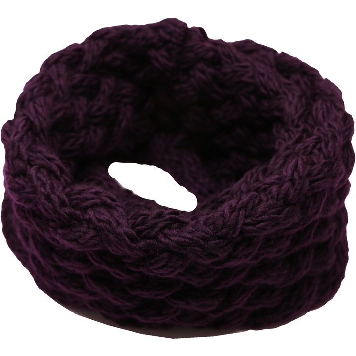 Fular circular unisex, tricotat, model torsada, B088-69 Mov