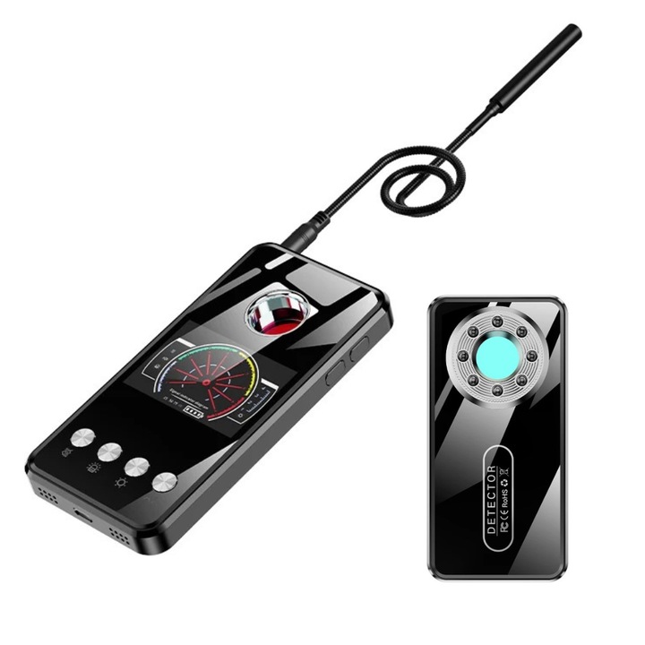 Detector cu inteligenta artificiala AI pentru aparate de spionaj, Q-Elite®, detecteaza camere ascunse, microfoane spion, localizatoare GPS, mini reportofoane