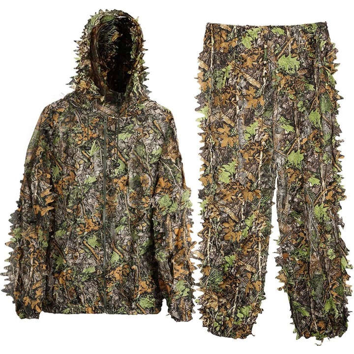 Costum de Camuflaj din fibre sintetice pentru Airsoft, Vanatoare - 3D Maple Leaf Bionic Ghillie, XGETOP® marime XL-XXL