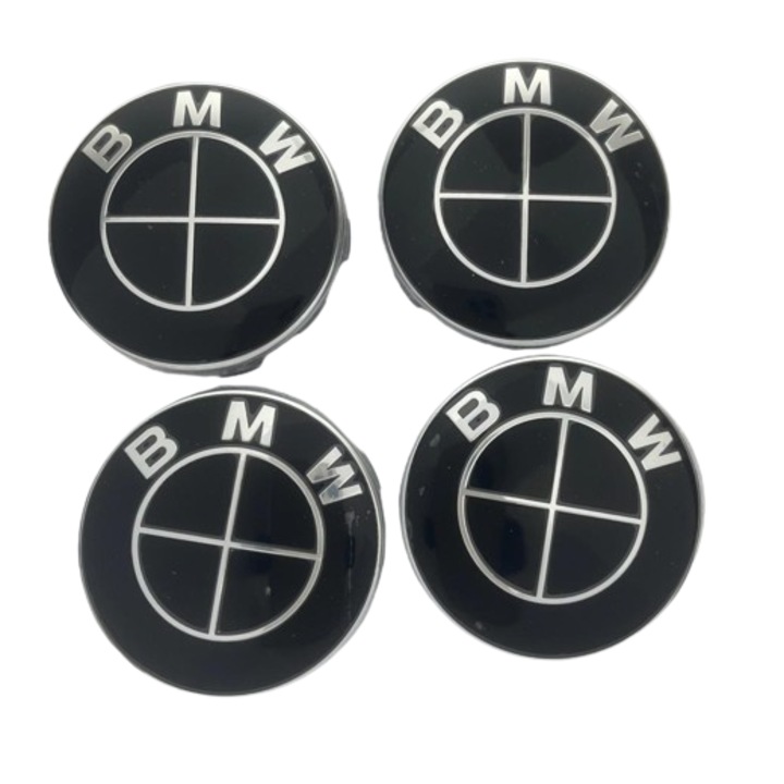 Комплект 4 капачки BMW, черни, 68 мм