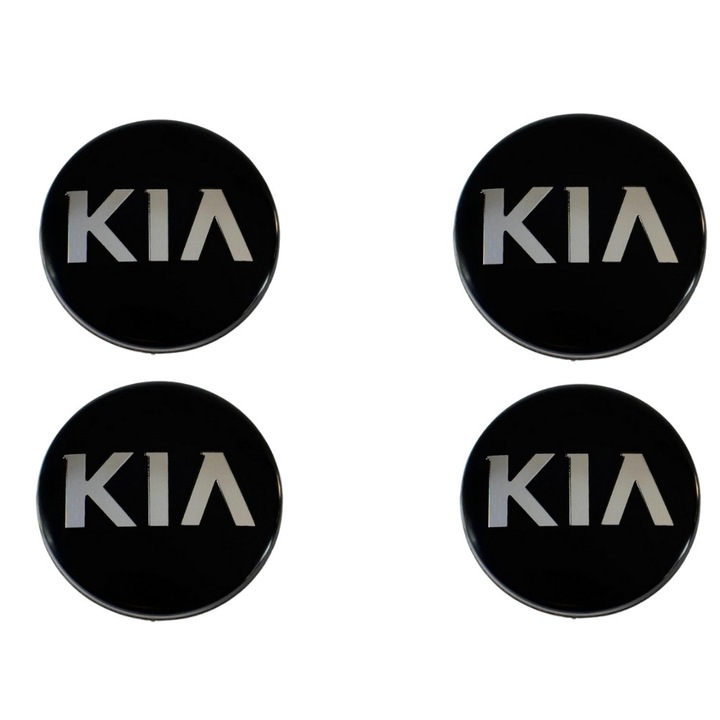 Set 4 capace jante KIA, negru, 58mm