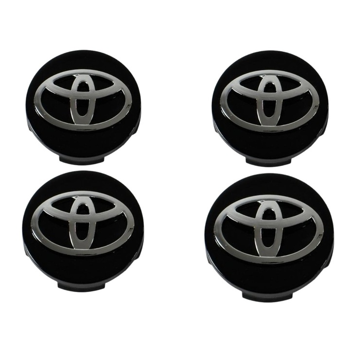 Set 4 capace jante Toyota, negru, 62mm