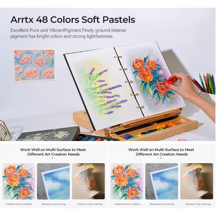 Arrtx Soft Pastels Review - 48 Color Set  Soft pastel, Soft pastel art,  Color set