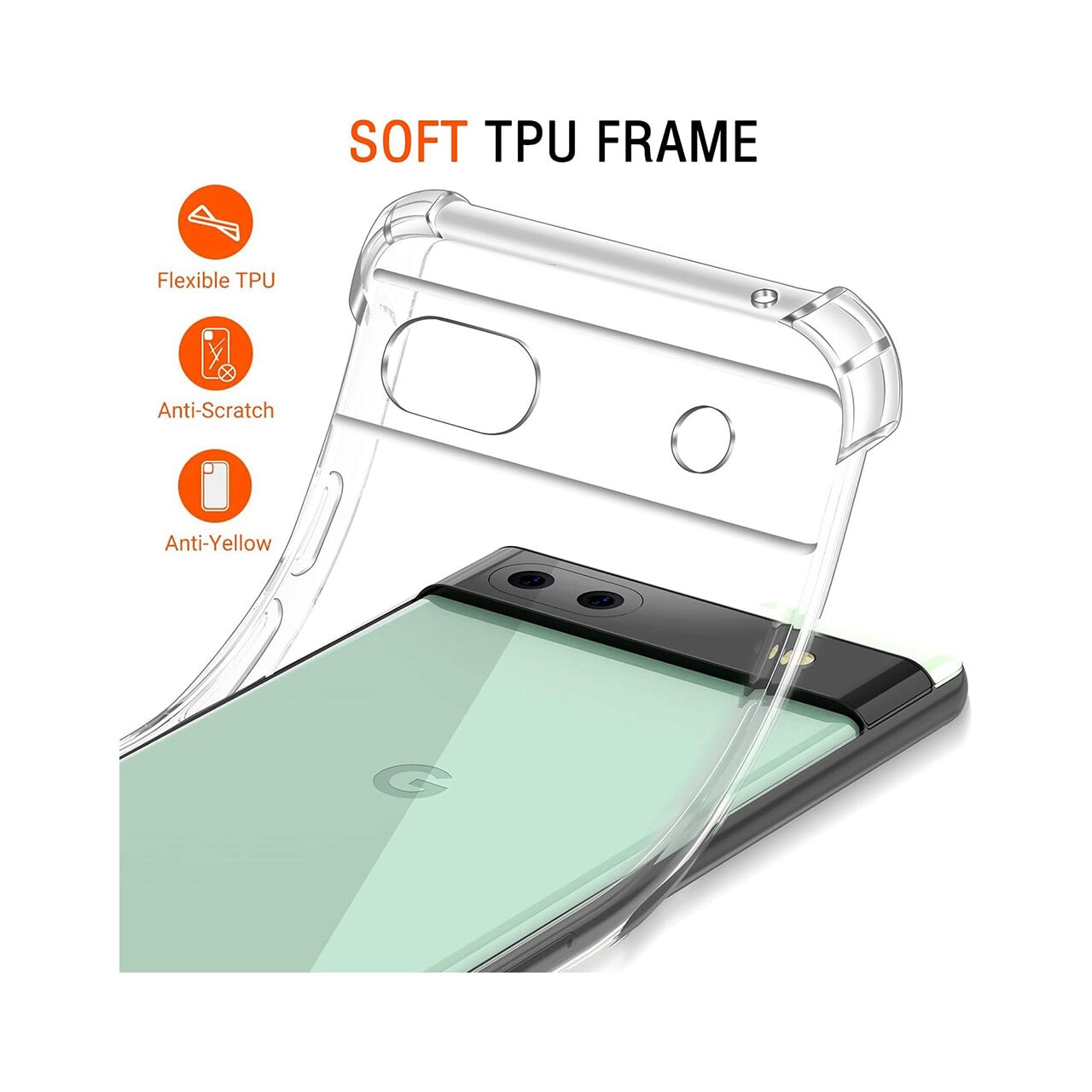 Husa pentru Google Pixel 6a - Techsuit Shockproof Clear Silicone - Clear