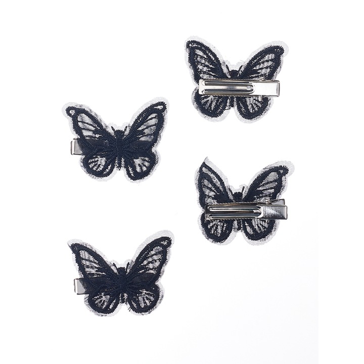 Set 4 Clame par fluture negre