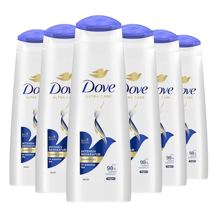 6 db Dove Intense Repair Damage sampon készlet sérült hajra, 400 ml