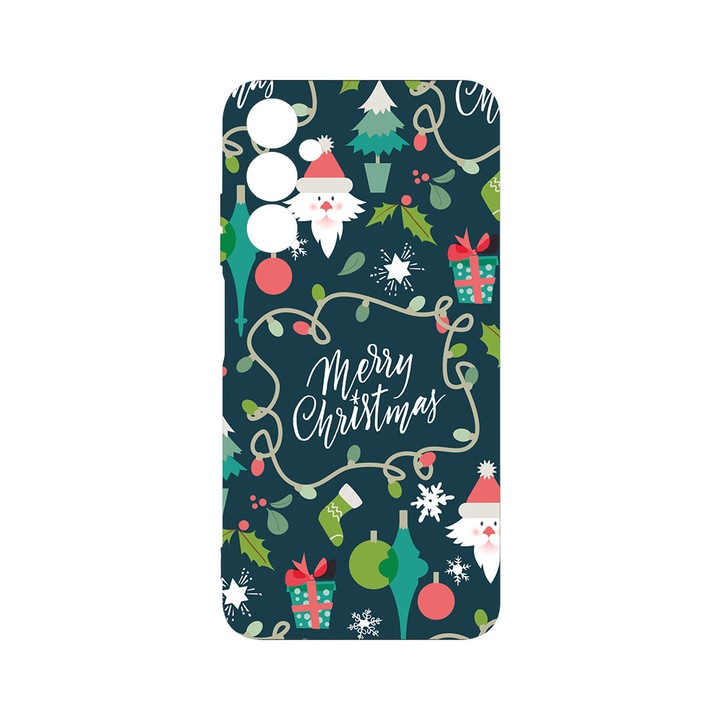 Калъф BestCase® Premium Silicon, съвместим със Samsung Galaxy M54, Весела Коледа, SLIM 1.2MM, Микрофибър отвътре, Противоударен, Защита на камерата, Повдигнати ръбове за защита на екрана, PB 6