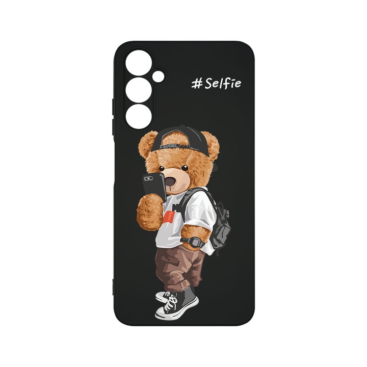 Силиконов калъф BestCase за Samsung Galaxy S24, Selfie Teddy Bear, SLIM 1.2MM, Microfiber interior, Premium Soft Liquid Silicone, PB 925