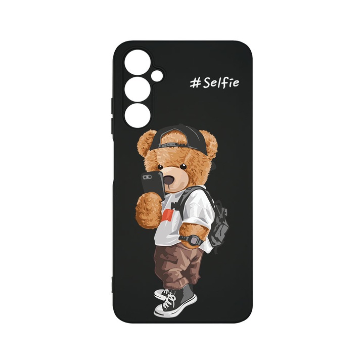 Husa BestCase® Premium Silicon, Compatibila Cu Samsung Galaxy A25, Selfie Teddy Bear, SLIM 1.2MM, Microfibra in interior, Antisoc, Protectie Camera, Margini ridicate pentru protectia ecranului, PB 925