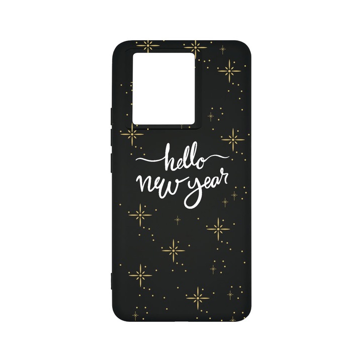 BestCase® Premium Liquid Silicone Case, съвместим с Xiaomi 13T / 13T Pro, Hello New Year, SLIM 1.2MM, микрофибър отвътре, удароустойчив, защита на камерата, повдигнати ръбове за защита на екрана, PB 173