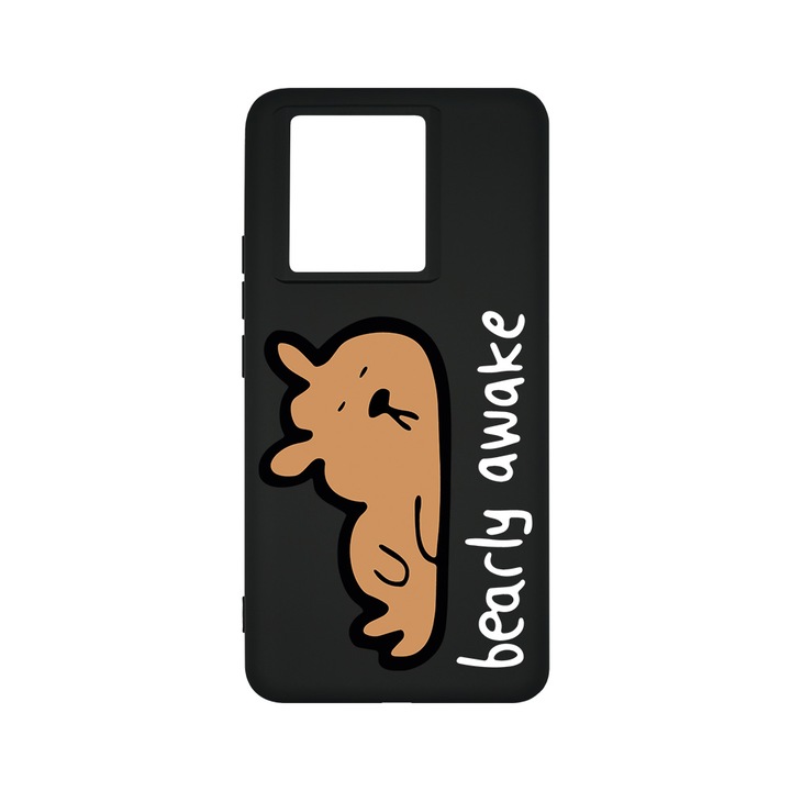 BestCase® Premium Liquid Silicone Case, съвместим с Xiaomi 13T / 13T Pro, Bearly Awake, SLIM 1.2MM, микрофибър отвътре, удароустойчив, защита на камерата, повдигнати ръбове за защита на екрана, PB 998