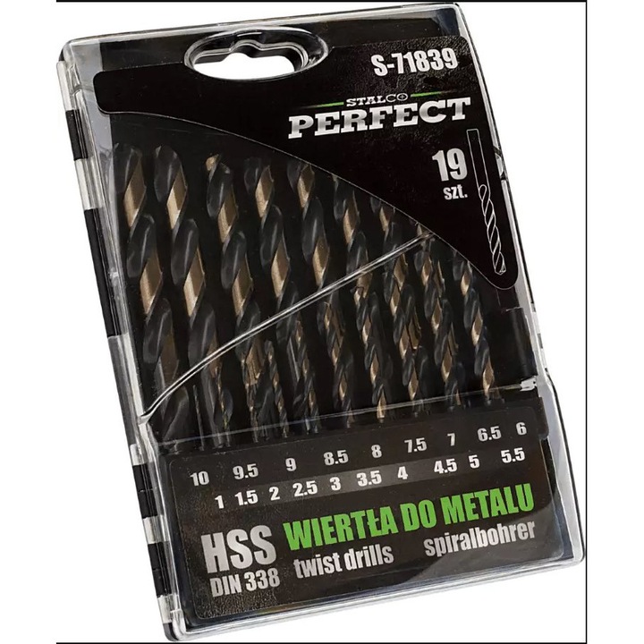 Set de 13 burghie pentru metal S HSS 2-8mm Premium Stalco