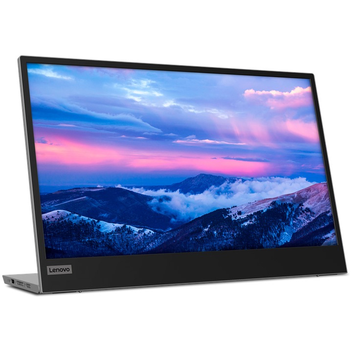 Monitor Portabil WLED IPS Lenovo L15, 15.6", Full HD (1920x1080), 60Hz, 2x USB Type-C, negru