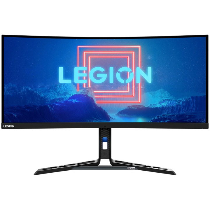 Монитор Gaming извит Lenovo Legion Y34wz-30, 34", UWQHD Mini-Led VA, 165Hz, 1ms MPRT, USB-C, RJ45 2.5G with Realtek smart chip, HDMI 2.1, DP 1.4, HDR1000, Високоговорители, RGB Lighting, FreeSync Premium Pro, Tilt/Swiwel/Lift