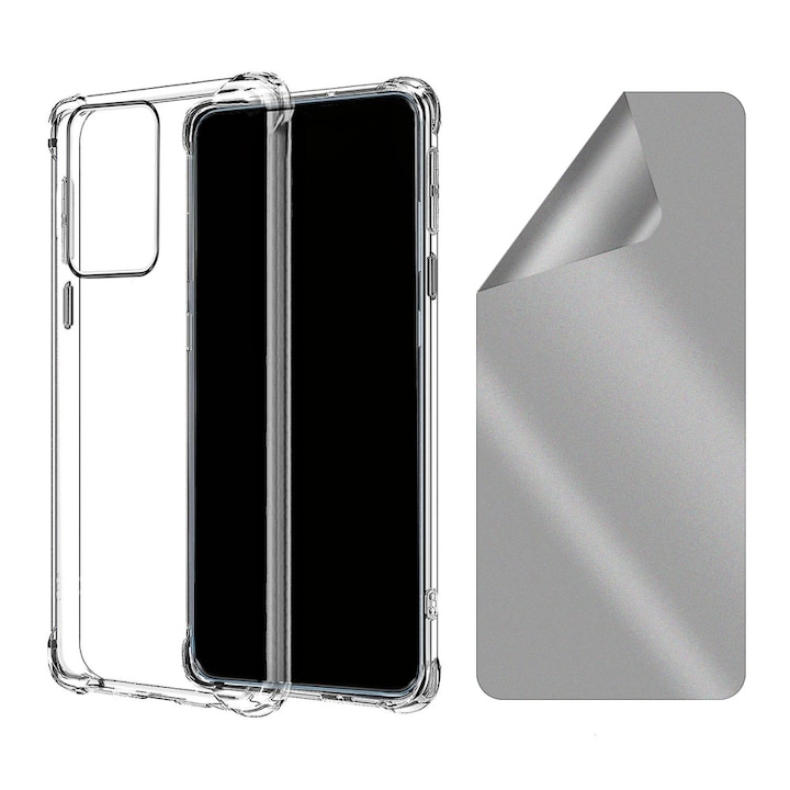 360 Protection Set Clear Anti-shock Cover и Regenerable Privacy Hydrogel Foil, съвместим със Samsung Galaxy Note 10 Plus 4G / Note 10 Plus 5G, Пълно покритие, Anti-Spy, Slim Fit Case, силикон TPU гъвкав, Anti-Drop