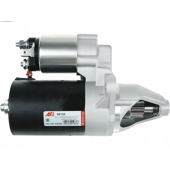 Indító S0103, AS-PL, fém, fekete