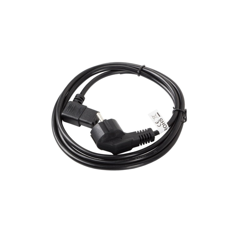 Cablu de alimentare TV, radiocasetofon, conector CEE 7/7 la IEC 320 C13, 3 pini, 10A, 3 m, Negru