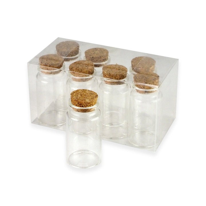 Sticla de sticla cu pluta 3,7*7cm 8buc/cutie