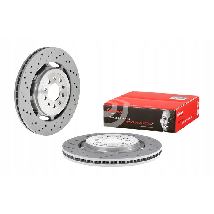 Set 2 discuri frana 09.C506.33, BREMBO, Argintiu