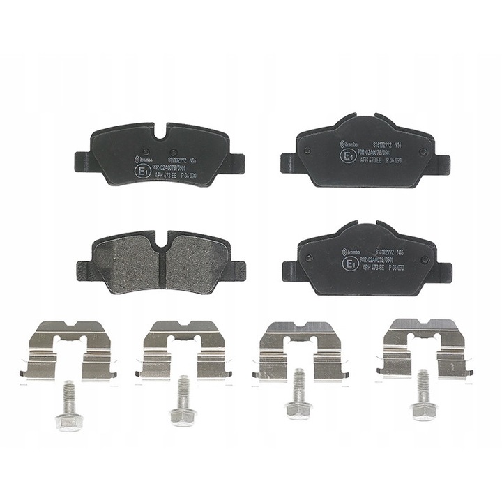 4db fékbetét készlet, BREMBO, P 06 090, fekete