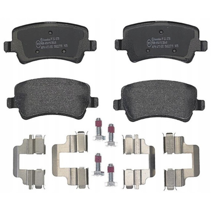 4db fékbetét készlet, BREMBO, P 24 078, fekete