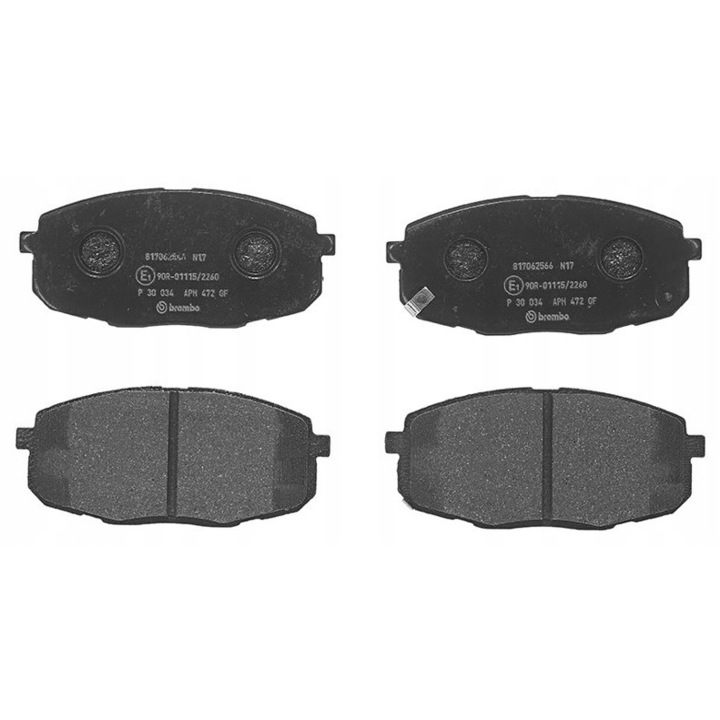 4db fékbetét készlet, BREMBO, P 30 034, fekete