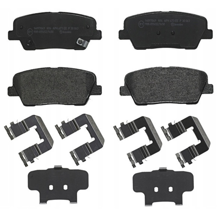 4db fékbetét készlet, BREMBO, P 30 063, fekete