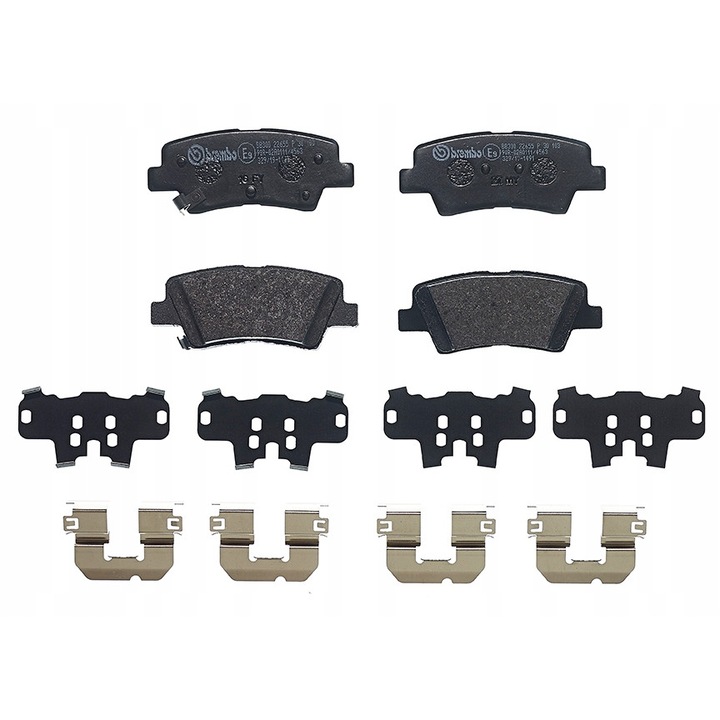 Комплект 4 накладки, BREMBO, P 30 103, черни