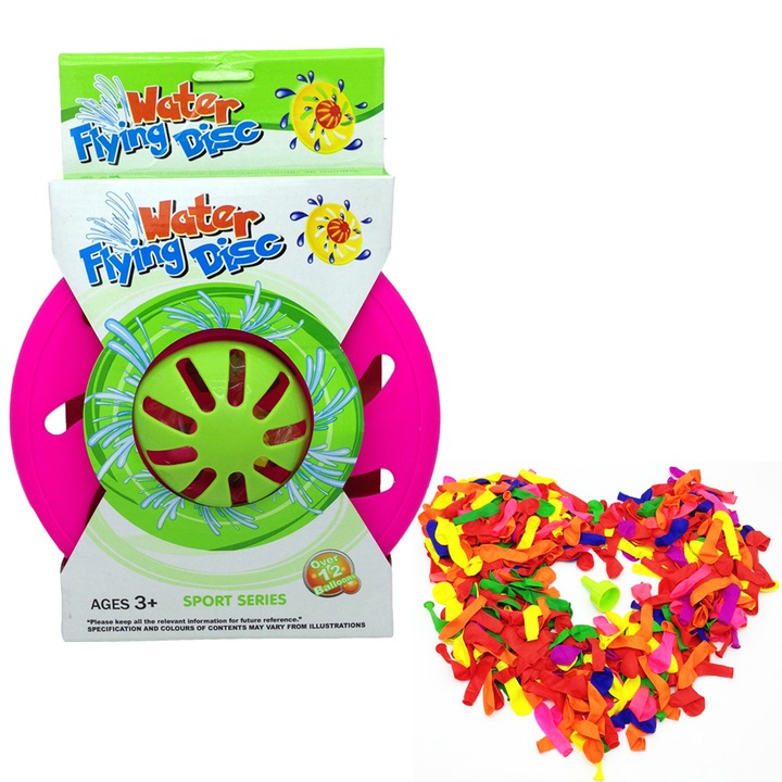 Комплект Фризби Chippo с над 500 водни бомби,091491-234515-5, Розов, 21см