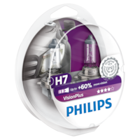 Set 2 Becuri auto far halogen Philips H7 Vision Plus, +60%, 12V, 55W