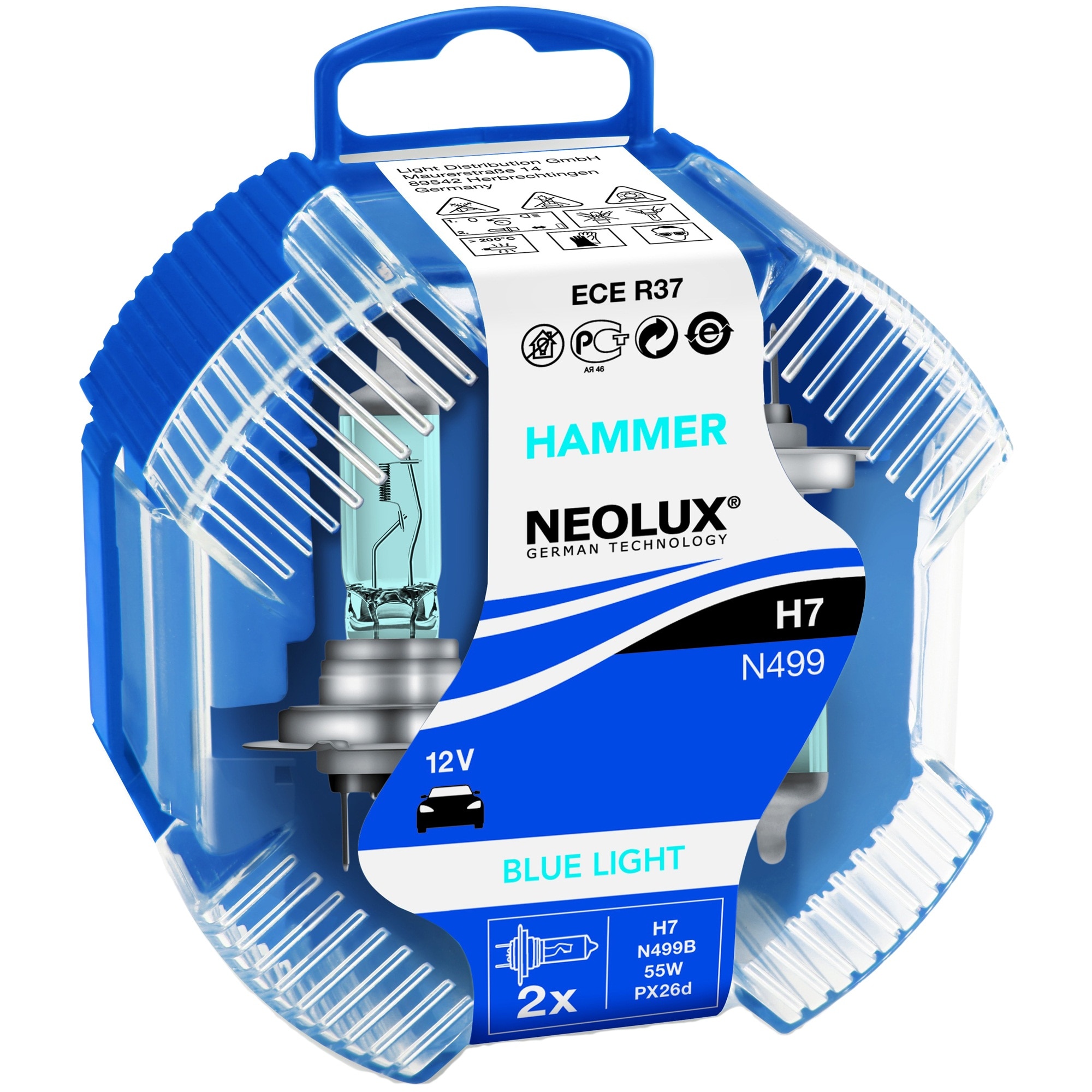 Neolux 150% Extra Light H7, phare halogène, N499EL1-2SCB, 12 V, 60/55 W,  boîte souple (2 lampes)