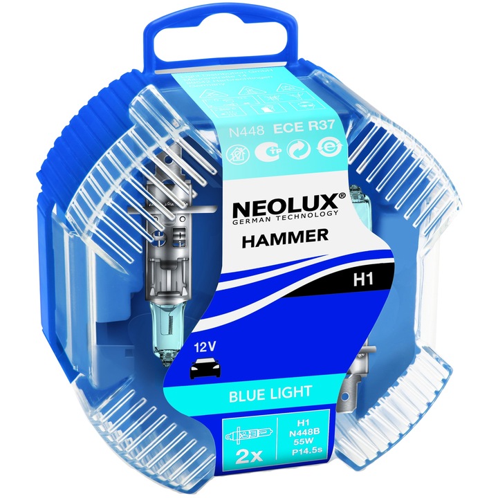 Neolux H1 Blue Light halogén fényszóró izzó készlet, 12V, 55W, 2 darab