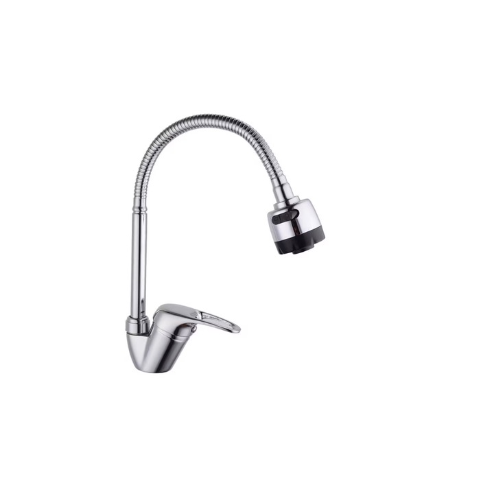 Rosberg R57100AZ6 flexibilis szájú vízcsap, függőleges, krómozott, levegőztető, ezüst