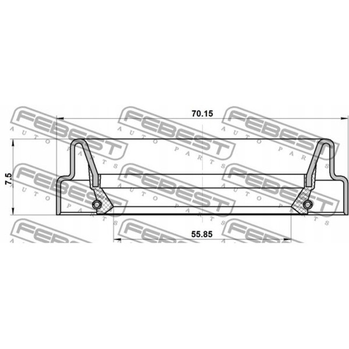 Уплътнение на вала, FEBEST, 95FDY-57700808C