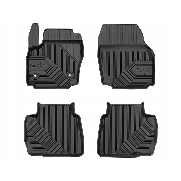 Set covorase auto GATES 77408449, cauciuc, negru, 4 piese