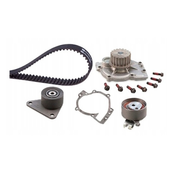 Комплект ангренажен ремък/водна помпа KP15509XS, Gates, черно/сребристо