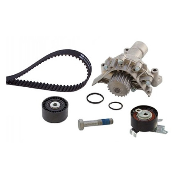 Комплект ангренажен ремък/водна помпа KP25608XS, Gates, черен/сив
