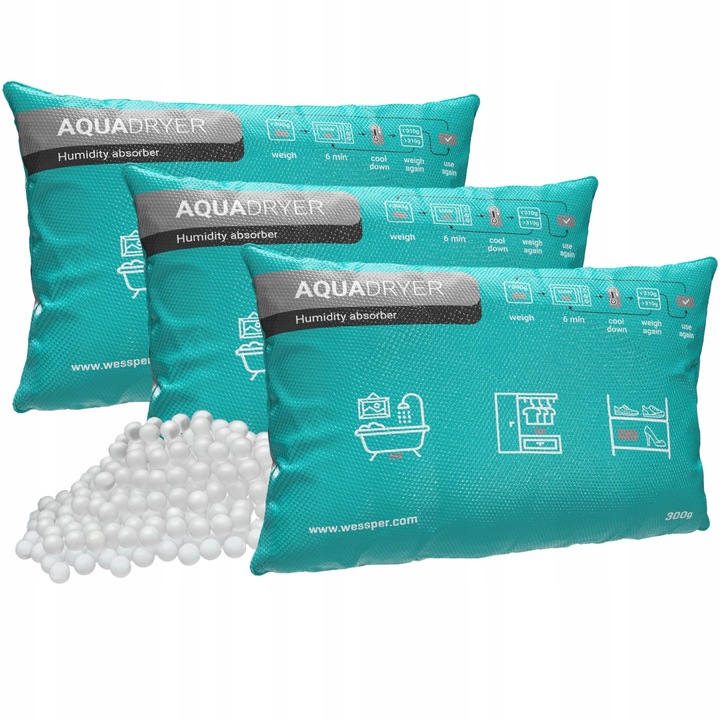 Absorbant umiditate pentru dulapuri, Artemis, 250g, 28x15x2,5cm, cu agatatoare, alb