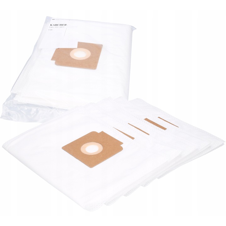 5 db-os porszívózsák készlet KARCHER T 7/1 Classic-hoz, Mikrotextil, Fehér